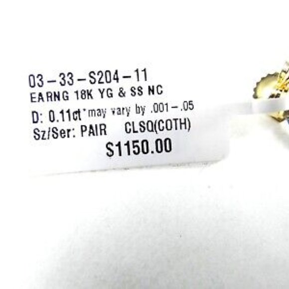 ALOR 18K Gold Stainless Steel Classique Diamond Pave Double Hoop Drop Earrings - Picture 9 of 10